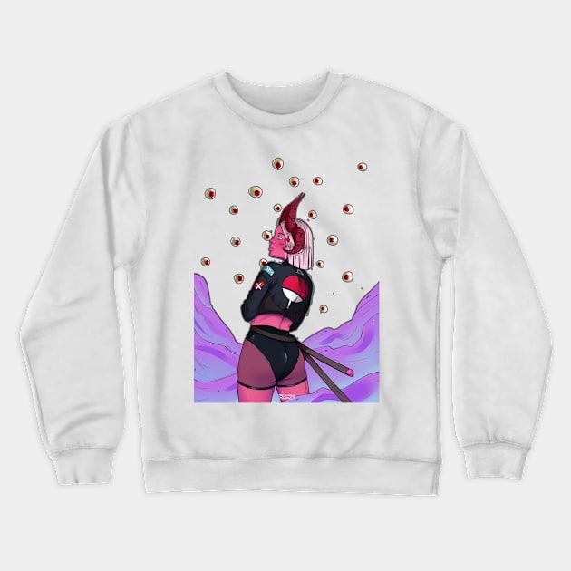 Demon Eyes Crewneck Sweatshirt by Demok XDM